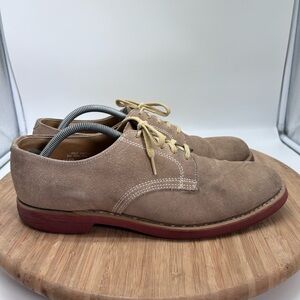 Mens Beige\Tan Suede Oxfords Goodyear Welt Leather Upper Shoes Size 11 Vintage.